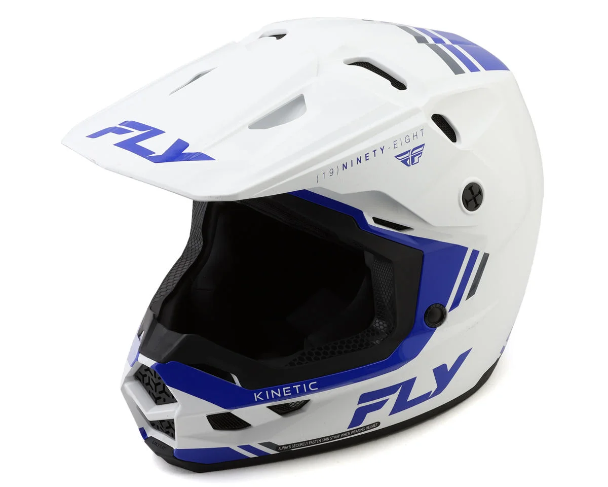 Fly Racing Kinetic Verdict Helmet (White/Blue/Grey) (L)